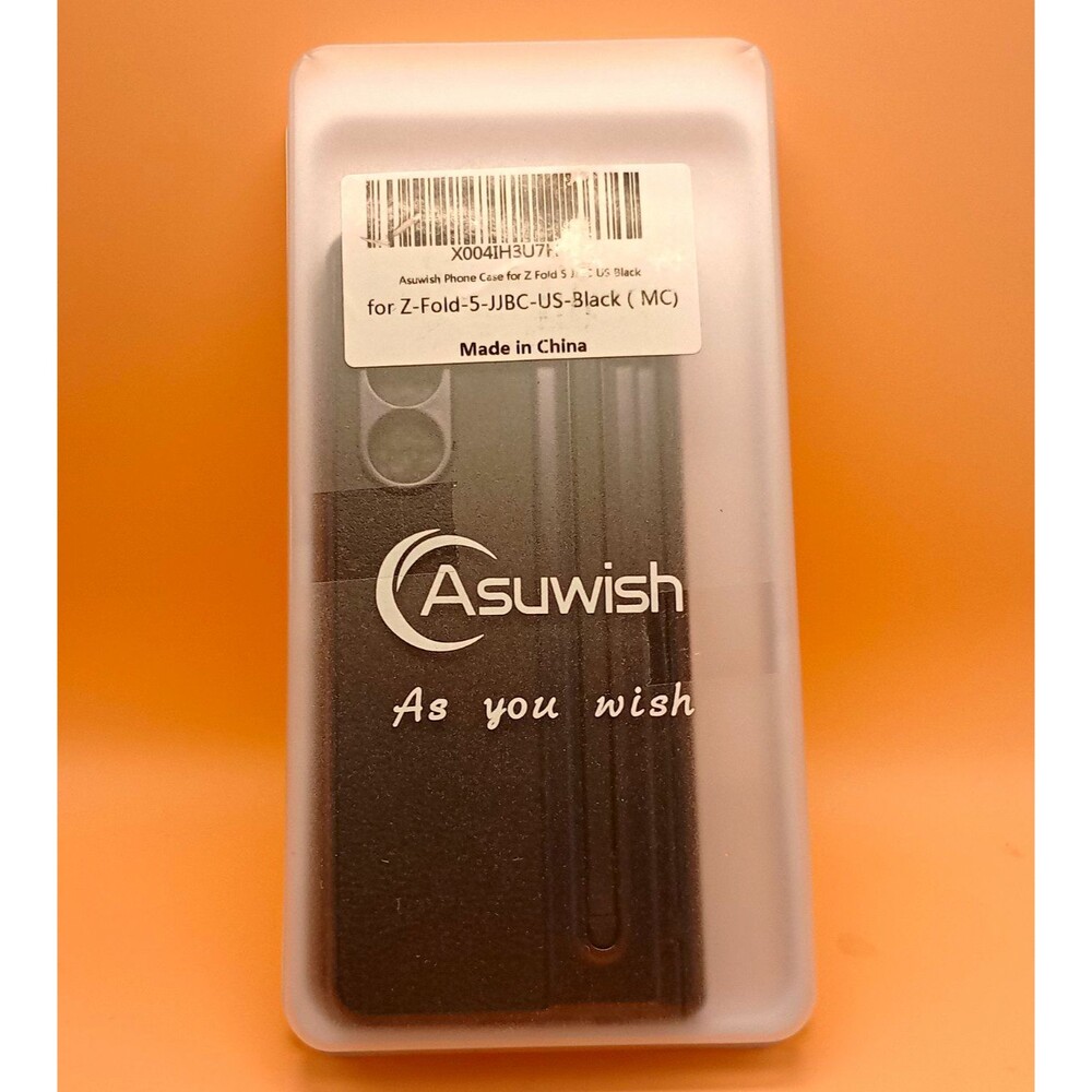 Asuwish Black Phone Case Cover For Samsung Galaxy Z Fold 5 w/ Phone Case